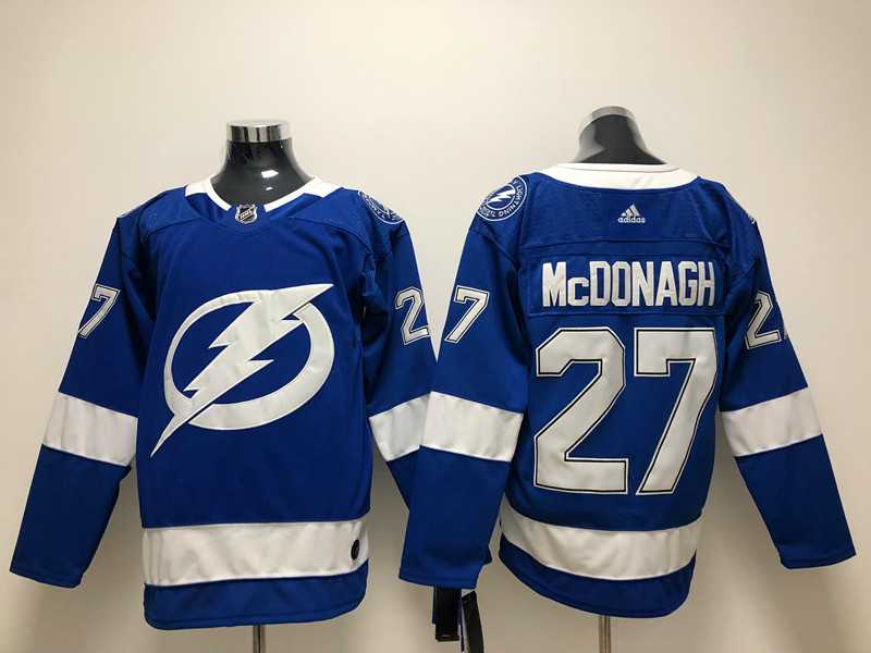 Tampa Bay Lightning 27 McDonagh Blue Adidas Stitched Jersey